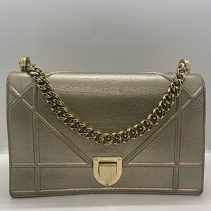 Dior Medium Metallic Calfskin Diorama Flap Bag